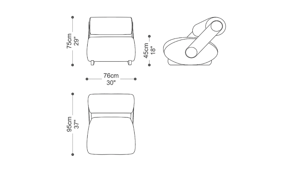 Image of the main dimensions of the product
